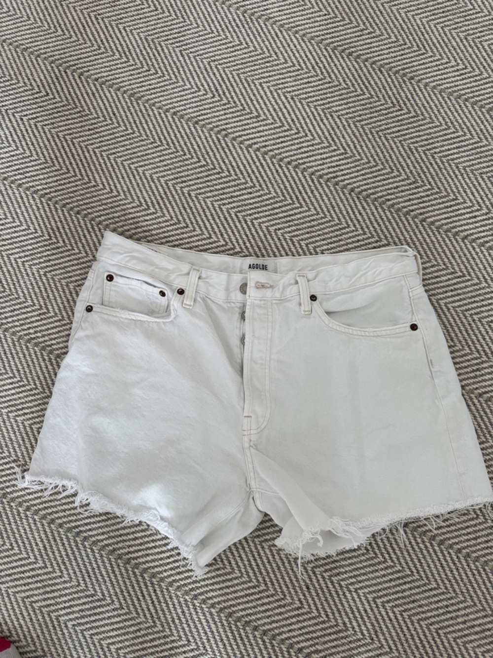 White Agolde Jean shorts